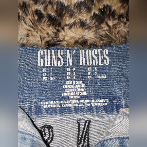 Guns n' Rose's Denim faux cheetah fur collared jacket - Picture 3 of 9